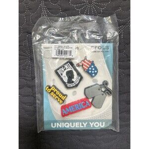 Uniquely You Crocs Proud To Serve Jibbitz Charms Set Of 5 NEW Military Veteran